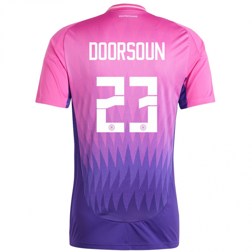 Women Football Germany Sara Doorsoun #23 Pink Purple Away Jersey 24-26 T-Shirt