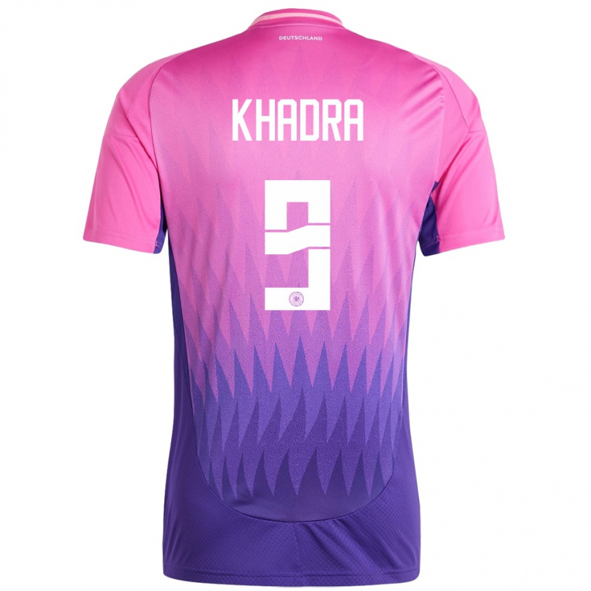 Women Football Germany Reda Khadra #9 Pink Purple Away Jersey 24-26 T-Shirt