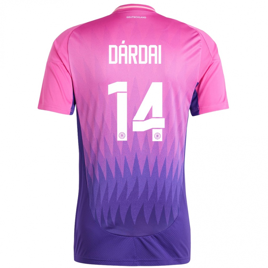 Women Football Germany Marton Dardai #14 Pink Purple Away Jersey 24-26 T-Shirt