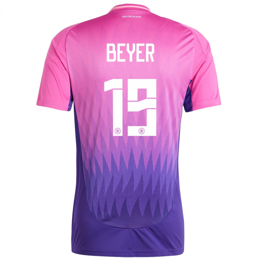 Women Football Germany Jordan Beyer #19 Pink Purple Away Jersey 24-26 T-Shirt