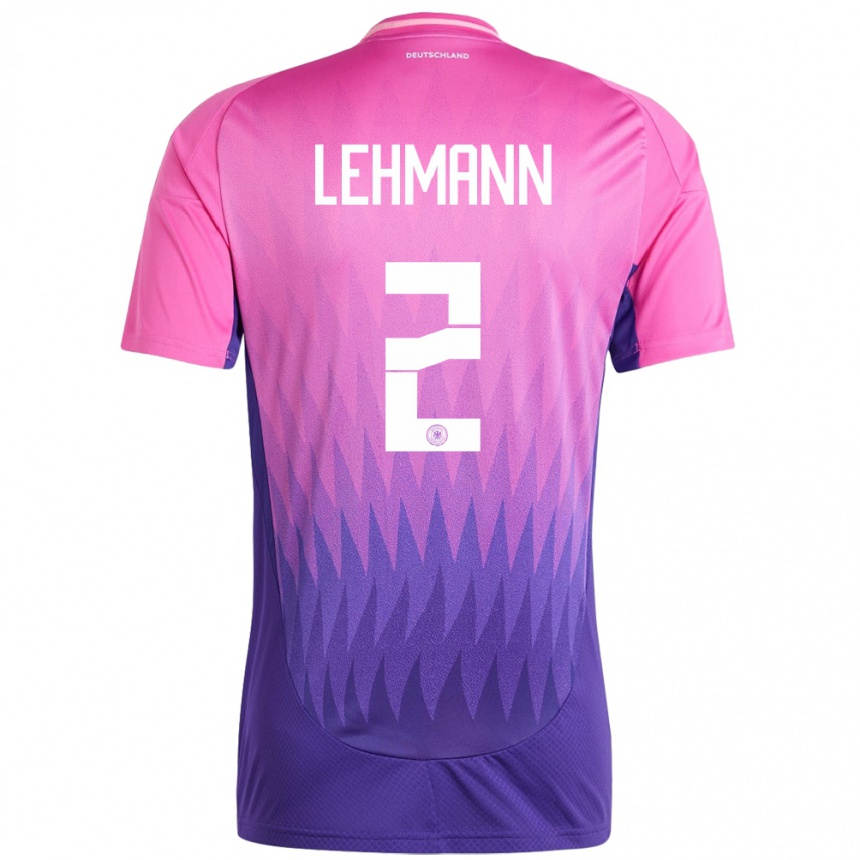 Women Football Germany Paul Lehmann #2 Pink Purple Away Jersey 24-26 T-Shirt