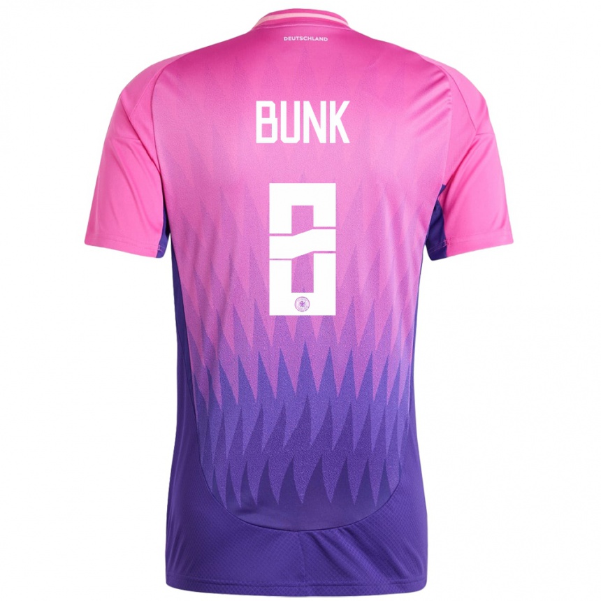 Women Football Germany Daniel Bunk #8 Pink Purple Away Jersey 24-26 T-Shirt