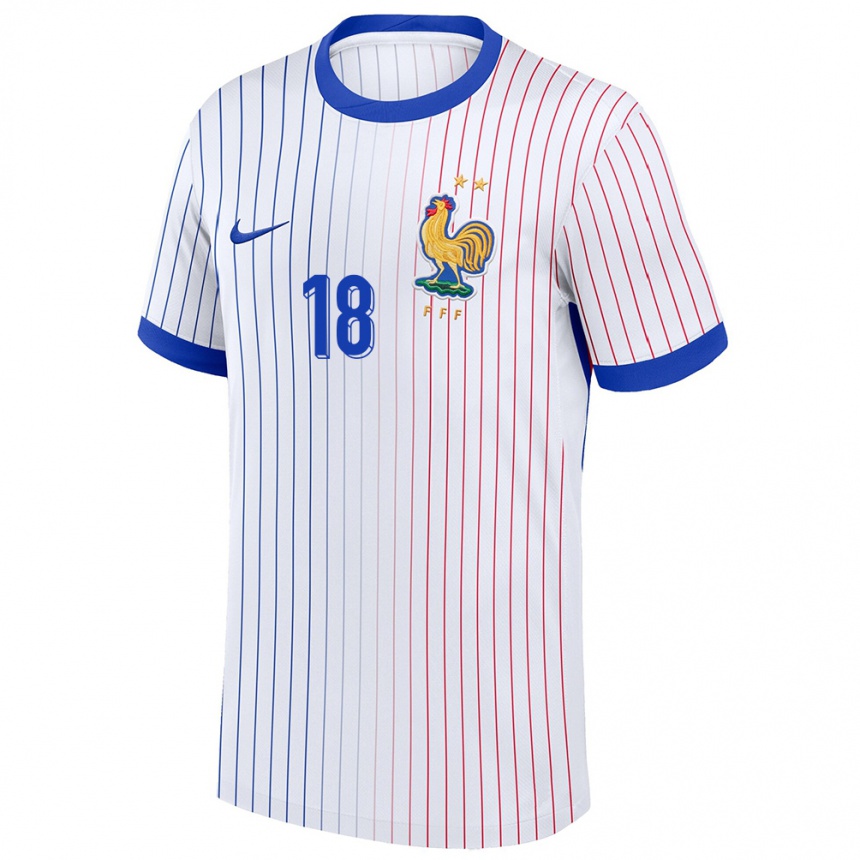 Women Football France Georginio Rutter #18 White Away Jersey 24-26 T-Shirt