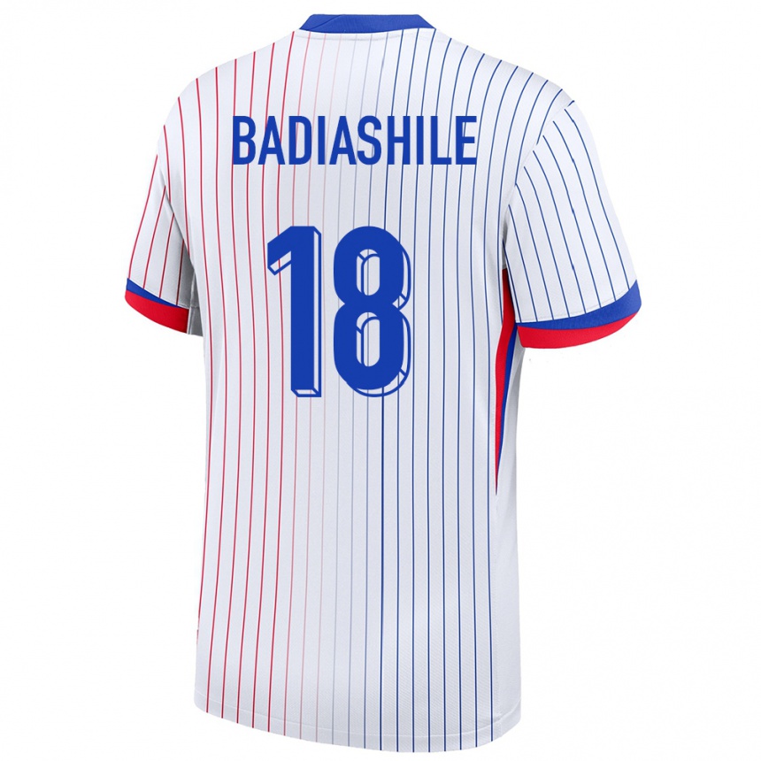 Women Football France Benoit Badiashile #18 White Away Jersey 24-26 T-Shirt