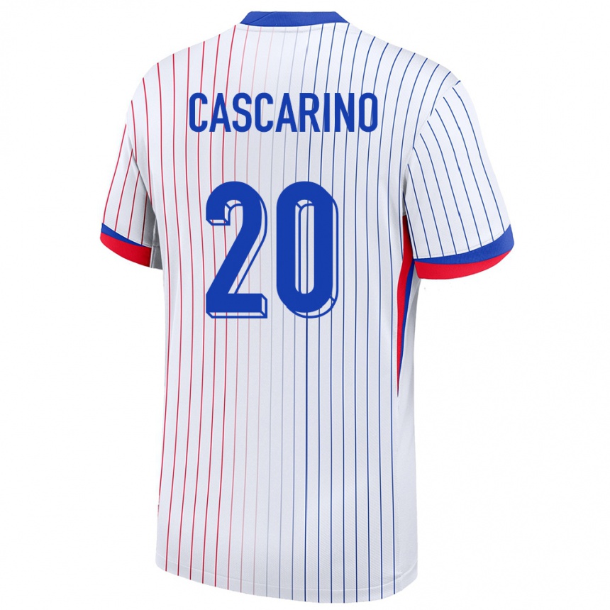 Women Football France Delphine Cascarino #20 White Away Jersey 24-26 T-Shirt