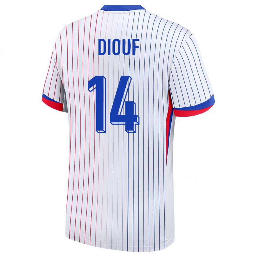 Women Football France Andy Diouf #14 White Away Jersey 24-26 T-Shirt