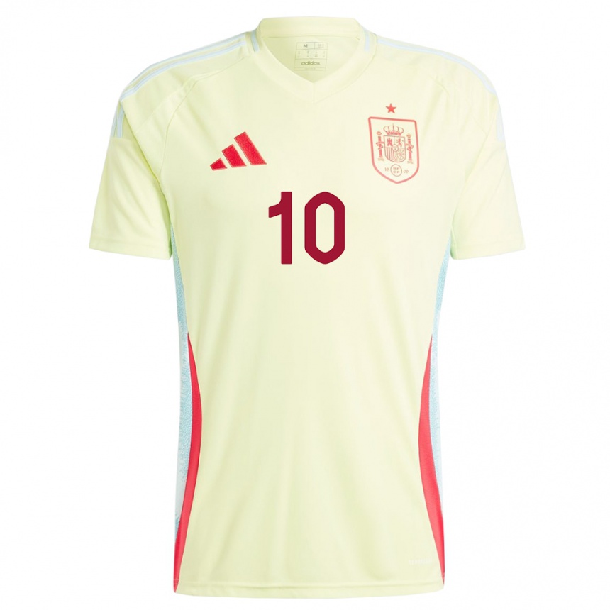 Women Football Spain Jennifer Hermoso #10 Yellow Away Jersey 24-26 T-Shirt