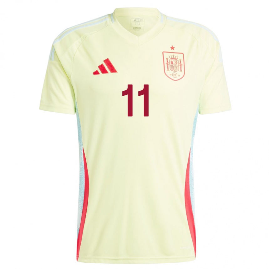 Women Football Spain Salma Paralluelo #11 Yellow Away Jersey 24-26 T-Shirt