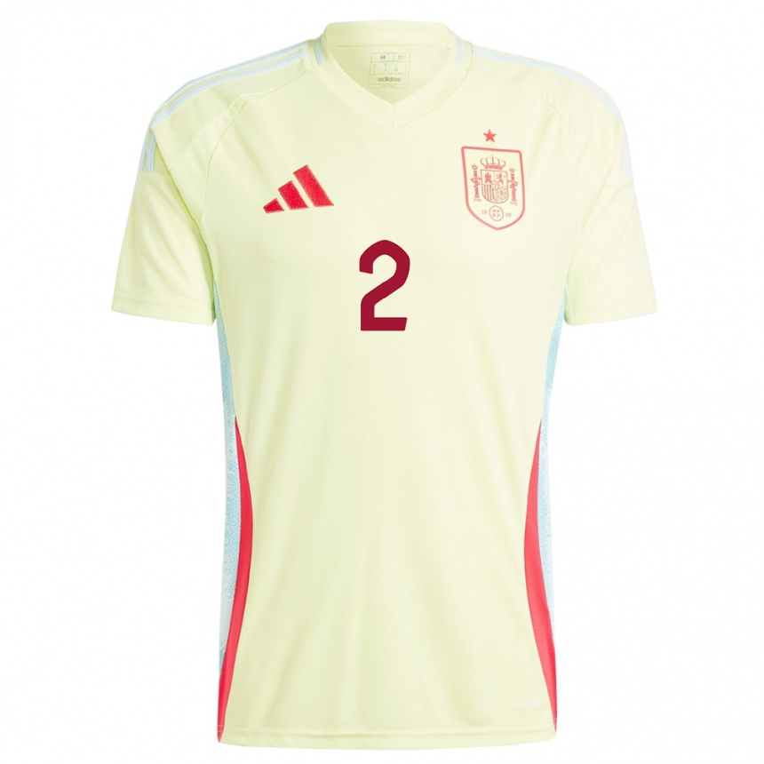 Women Football Spain Oihane Hernandez #2 Yellow Away Jersey 24-26 T-Shirt