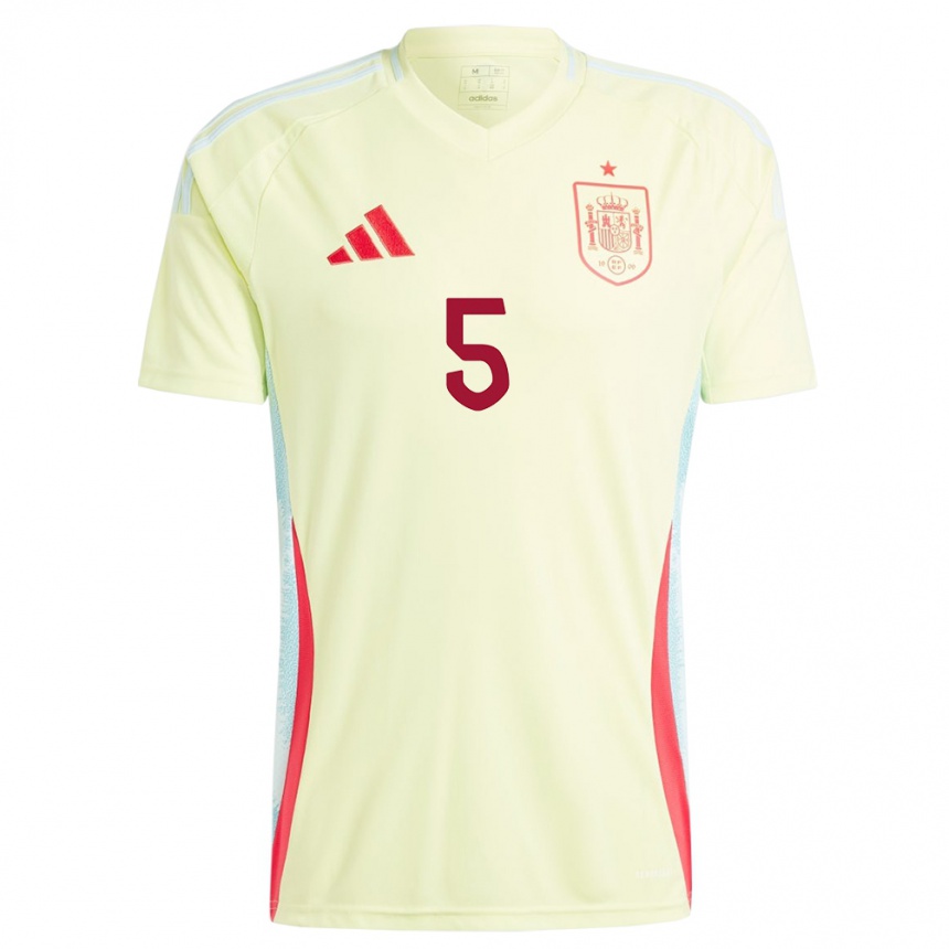 Women Football Spain Yarek Gasiorowski #5 Yellow Away Jersey 24-26 T-Shirt