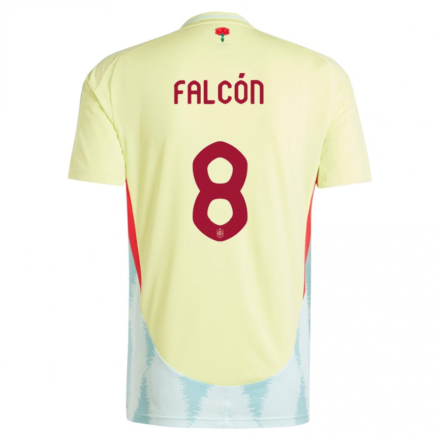 Women Football Spain Andrea Falcon #8 Yellow Away Jersey 24-26 T-Shirt