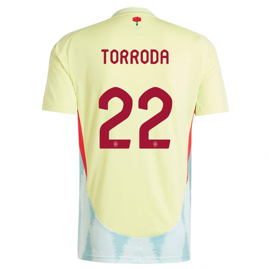 Women Football Spain Anna Torroda #22 Yellow Away Jersey 24-26 T-Shirt