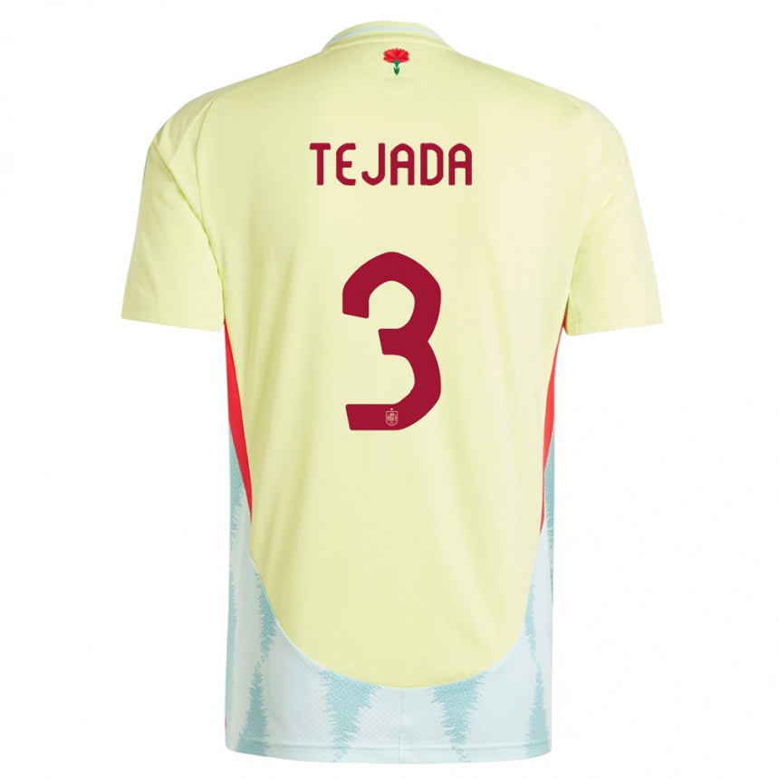 Women Football Spain Ana Tejada #3 Yellow Away Jersey 24-26 T-Shirt