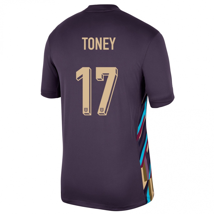 Women Football England Ivan Toney #17 Dark Raisin Away Jersey 24-26 T-Shirt