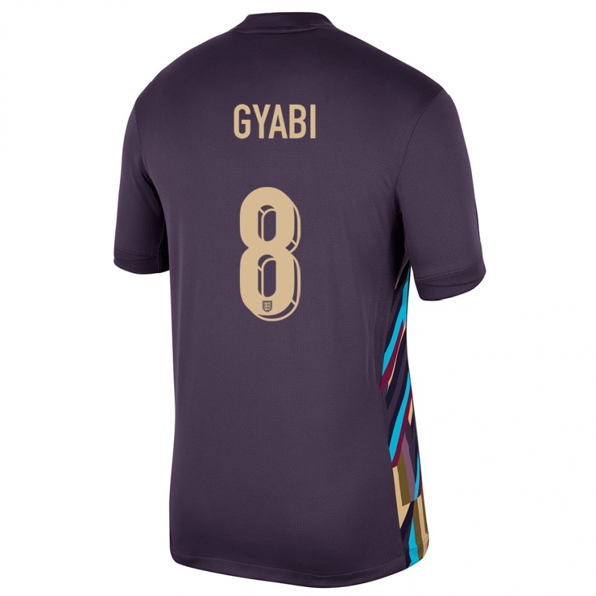 Women Football England Darko Gyabi #8 Dark Raisin Away Jersey 24-26 T-Shirt