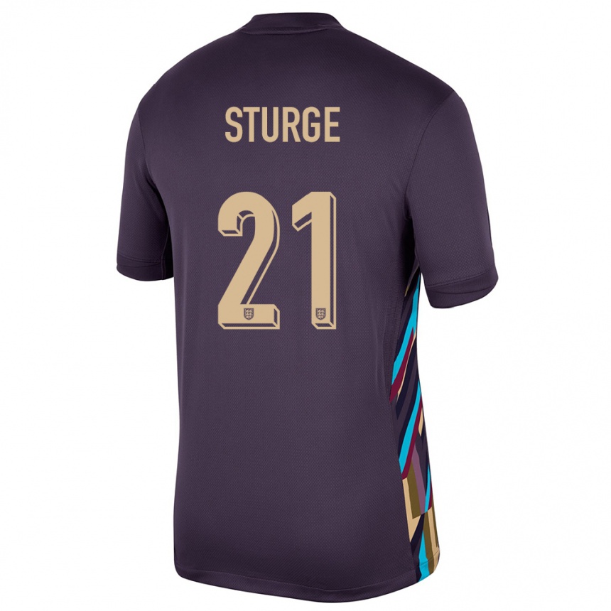 Women Football England Zak Sturge #21 Dark Raisin Away Jersey 24-26 T-Shirt