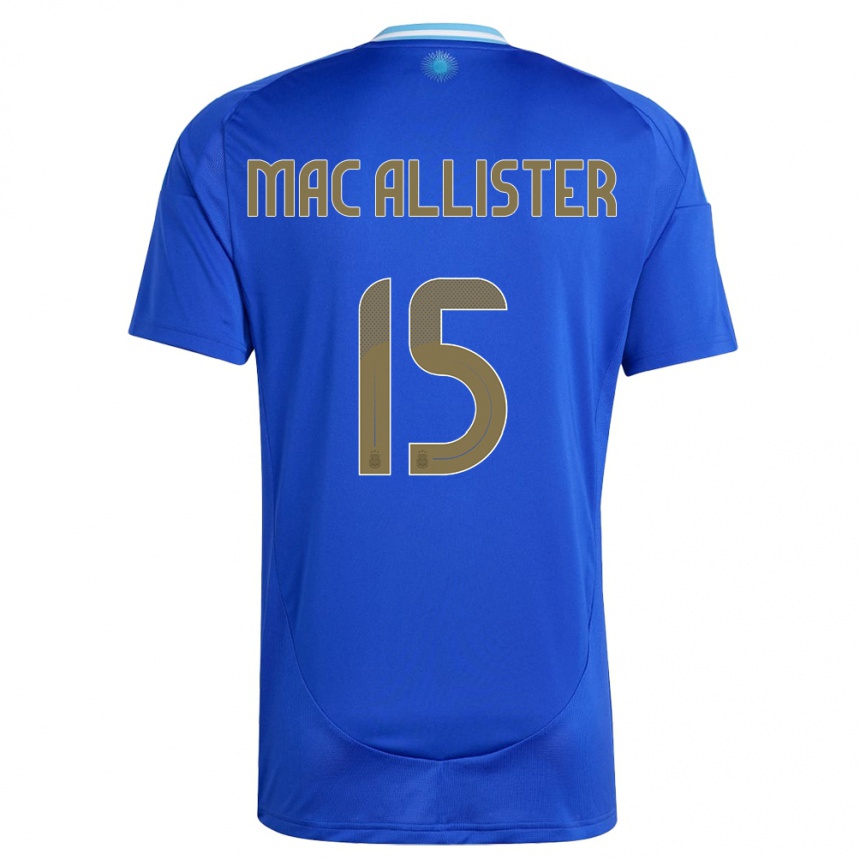 Women Football Argentina Alexis Mac Allister #15 Blue Away Jersey 24-26 T-Shirt