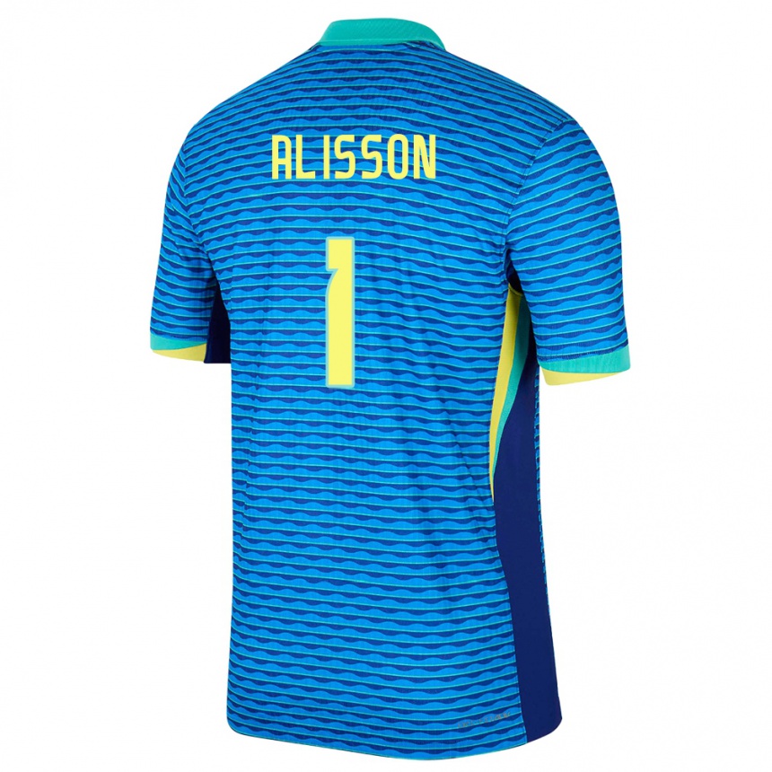 Women Football Brazil Alisson #1 Blue Away Jersey 24-26 T-Shirt