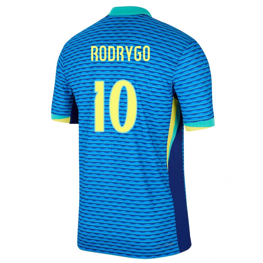 Women Football Brazil Rodrygo #10 Blue Away Jersey 24-26 T-Shirt