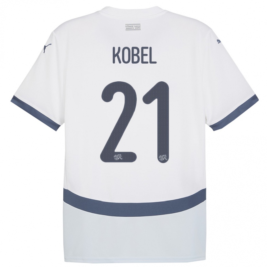 Women Football Switzerland Gregor Kobel #21 White Away Jersey 24-26 T-Shirt