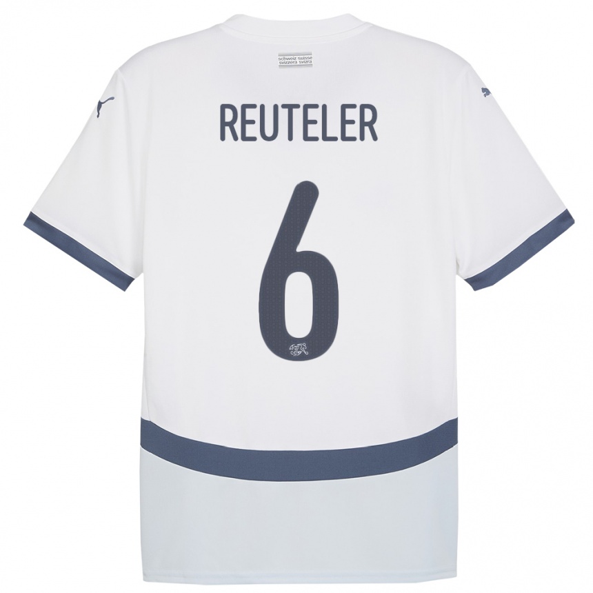 Women Football Switzerland Geraldine Reuteler #6 White Away Jersey 24-26 T-Shirt