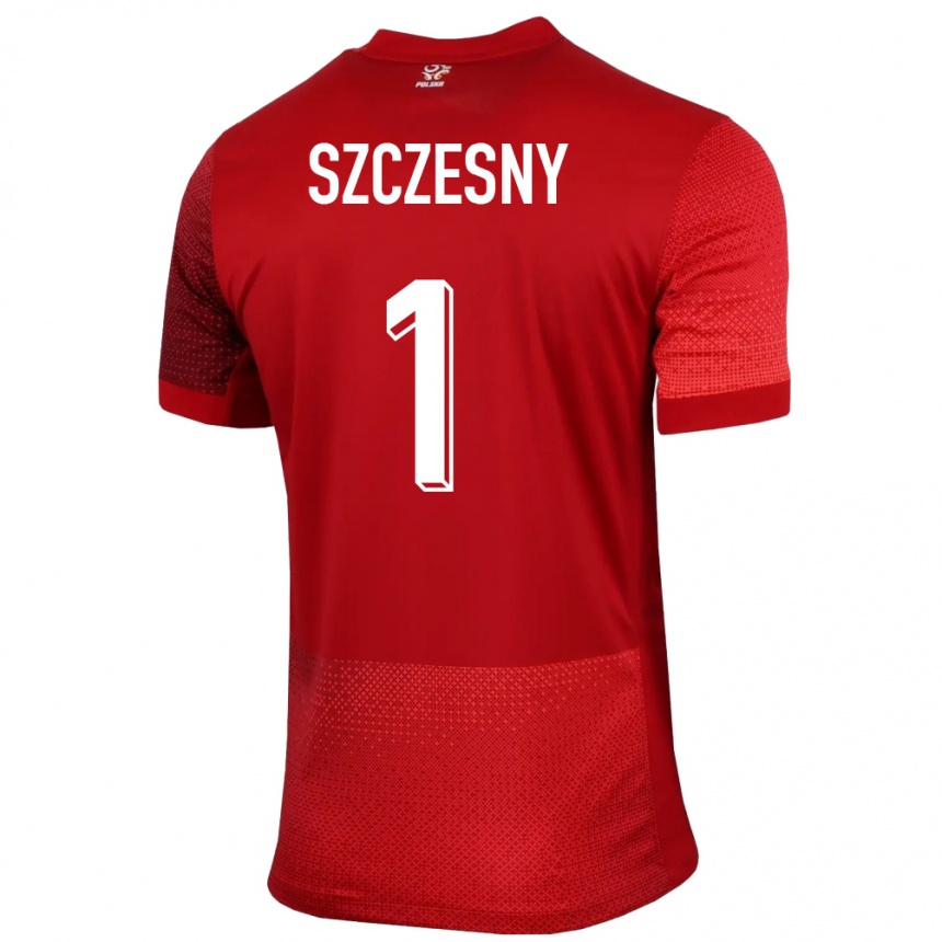 Women Football Poland Wojciech Szczesny #1 Red Away Jersey 24-26 T-Shirt