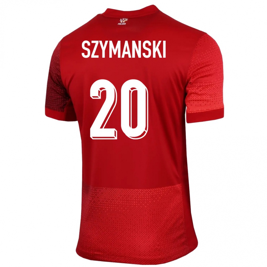 Women Football Poland Sebastian Szymanski #20 Red Away Jersey 24-26 T-Shirt