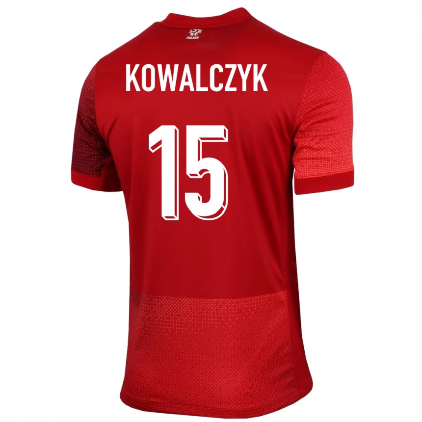 Women Football Poland Mateusz Kowalczyk #15 Red Away Jersey 24-26 T-Shirt