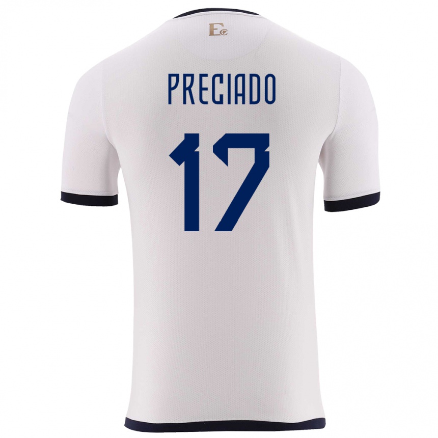 Women Football Ecuador Angelo Preciado #17 White Away Jersey 24-26 T-Shirt