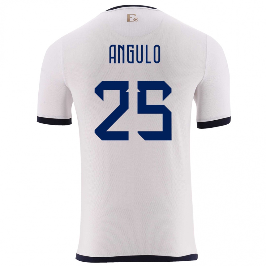 Women Football Ecuador Nilson Angulo #25 White Away Jersey 24-26 T-Shirt