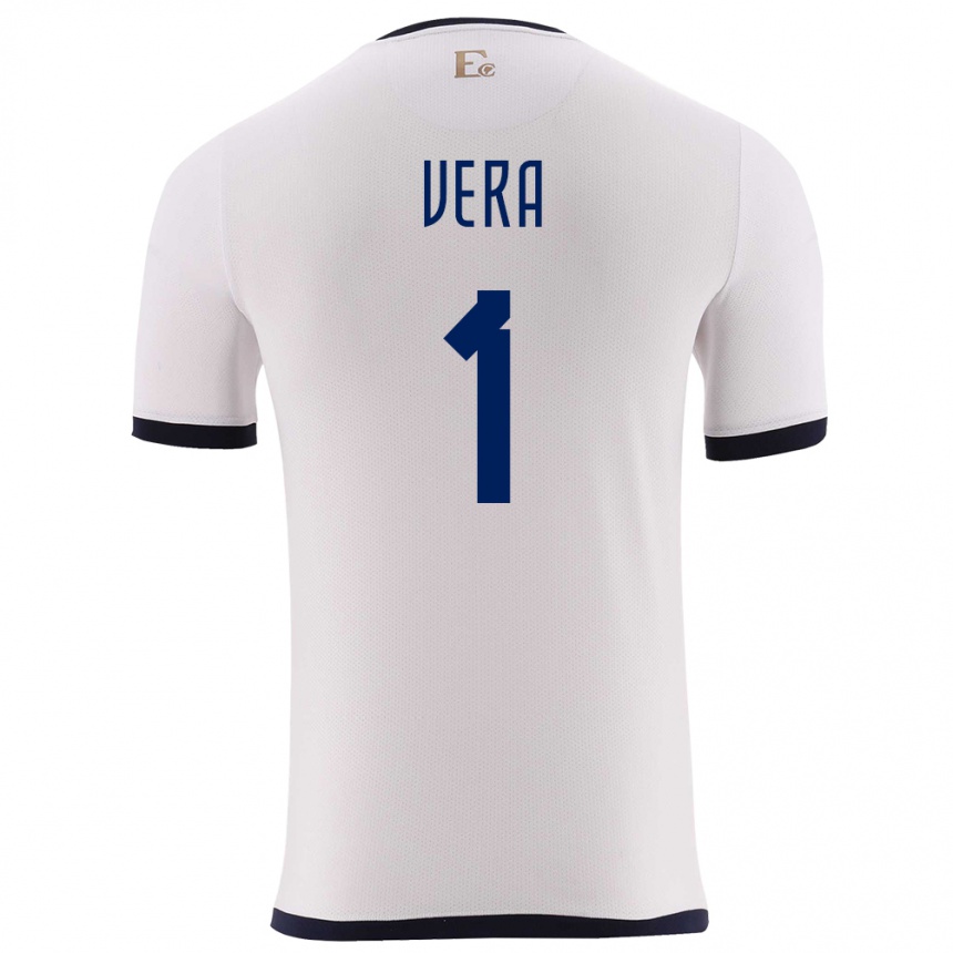 Women Football Ecuador Andrea Vera #1 White Away Jersey 24-26 T-Shirt