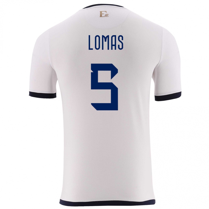 Women Football Ecuador Ariana Lomas #5 White Away Jersey 24-26 T-Shirt