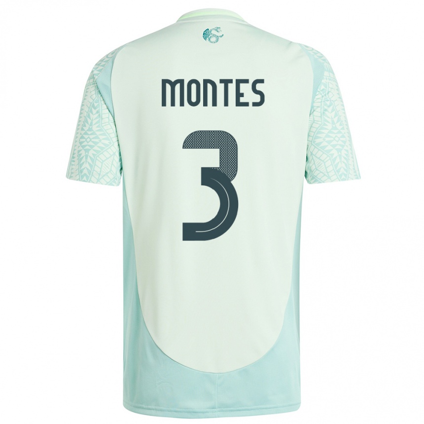 Women Football Mexico Cesar Montes #3 Linen Green Away Jersey 24-26 T-Shirt
