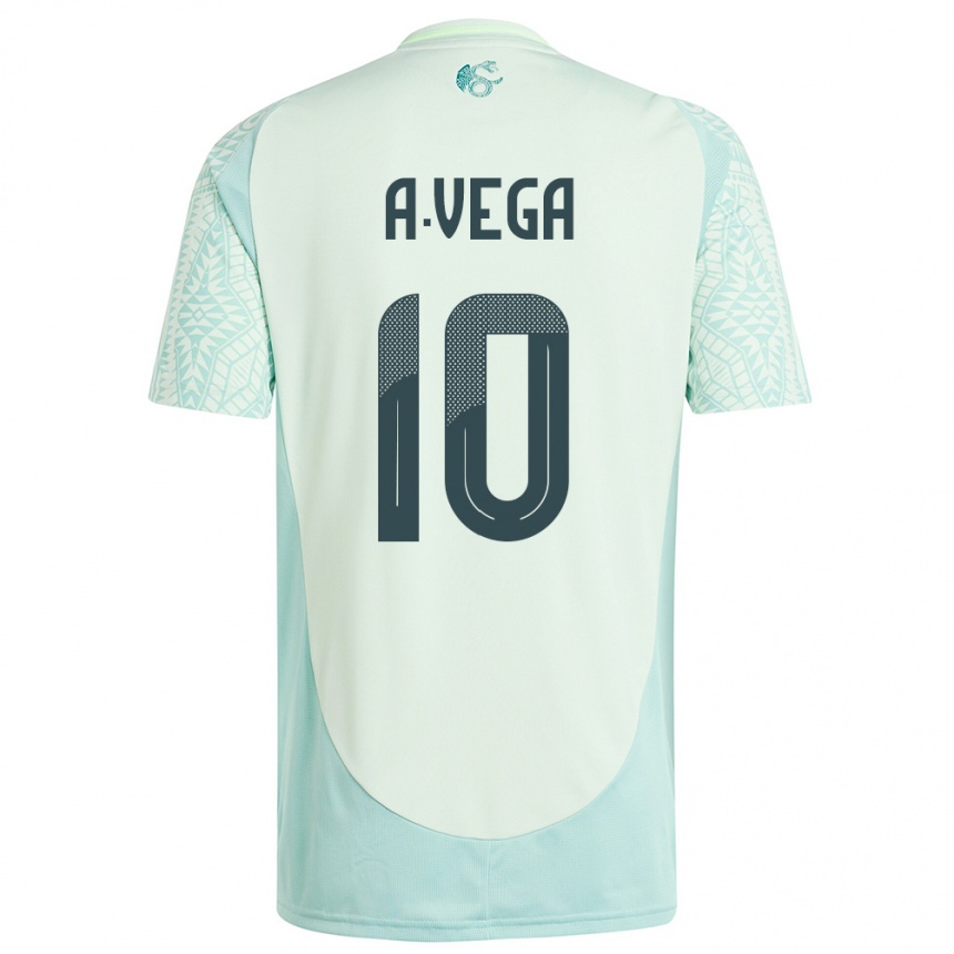 Women Football Mexico Alexis Vega #10 Linen Green Away Jersey 24-26 T-Shirt