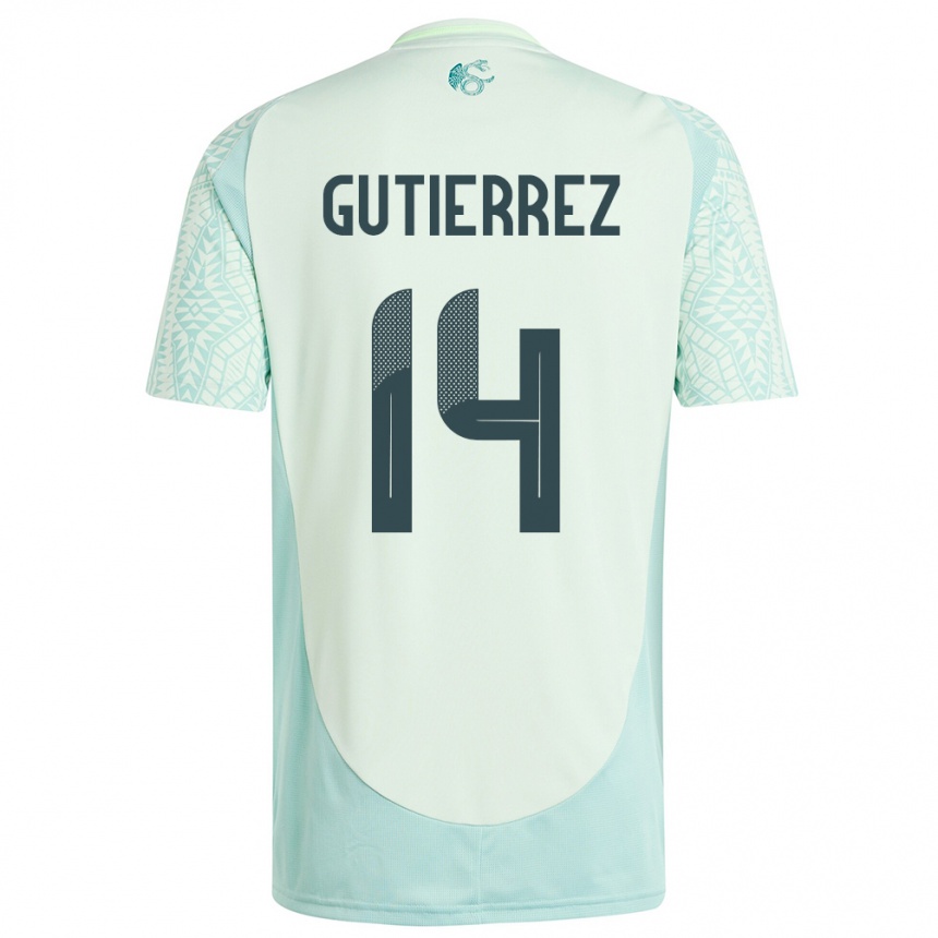 Women Football Mexico Erick Gutierrez #14 Linen Green Away Jersey 24-26 T-Shirt