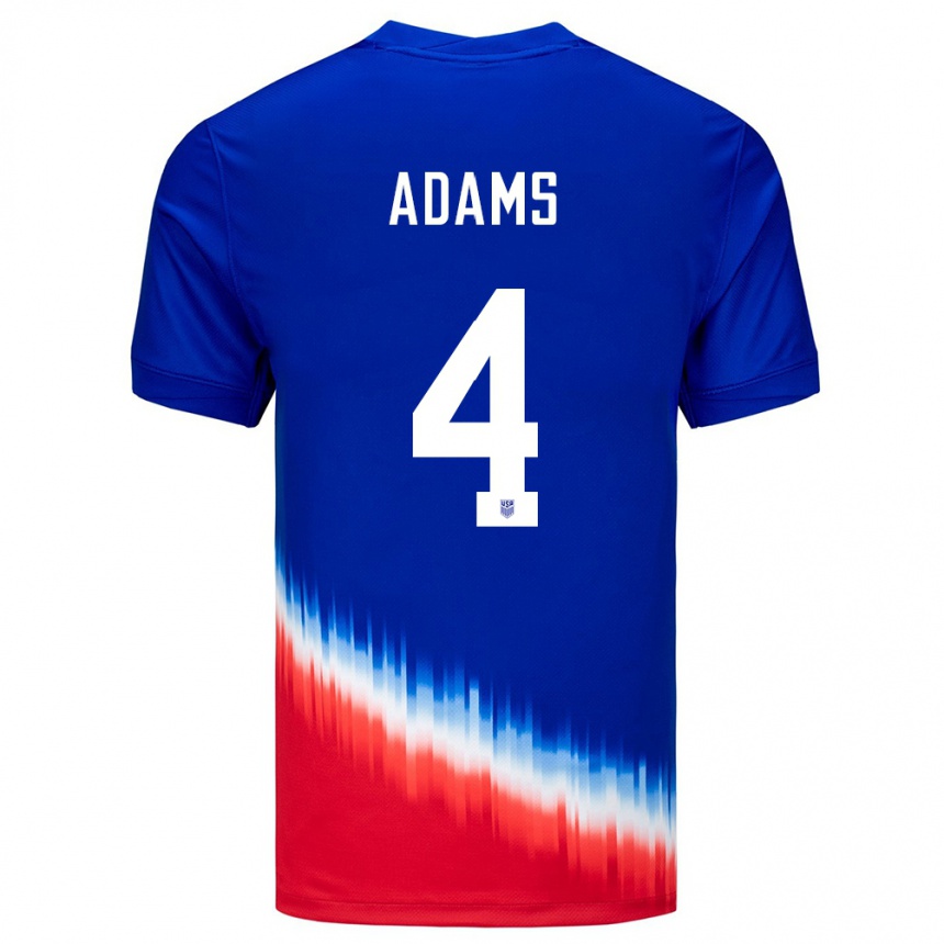 Women Football United States Tyler Adams #4 Blue Away Jersey 24-26 T-Shirt