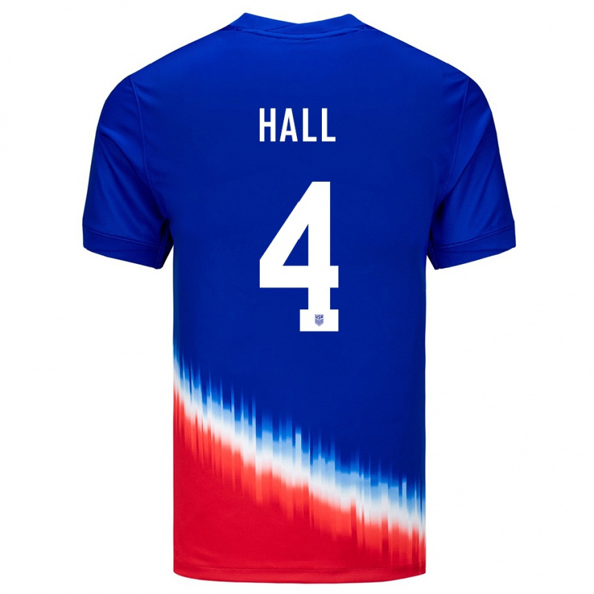 Women Football United States Tyler Hall #4 Blue Away Jersey 24-26 T-Shirt