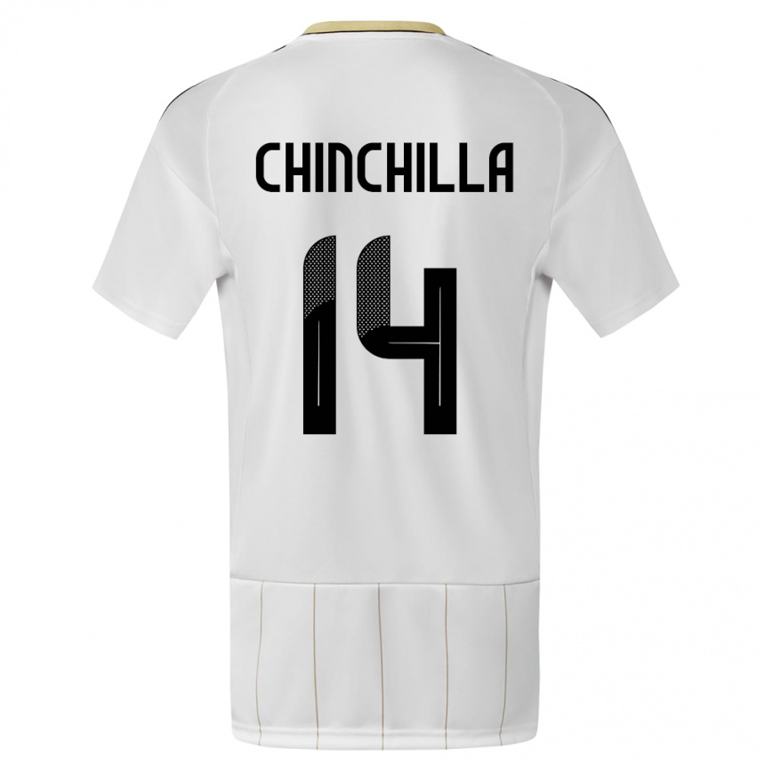 Women Football Costa Rica Priscila Chinchilla #14 White Away Jersey 24-26 T-Shirt