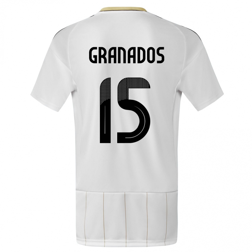 Women Football Costa Rica Cristin Granados #15 White Away Jersey 24-26 T-Shirt