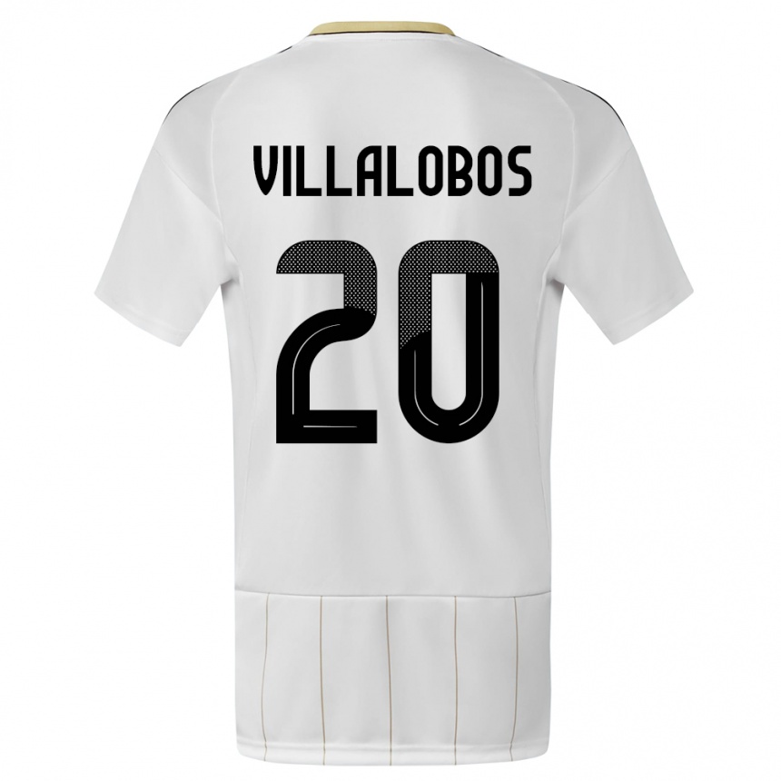 Women Football Costa Rica Fabiola Villalobos #20 White Away Jersey 24-26 T-Shirt