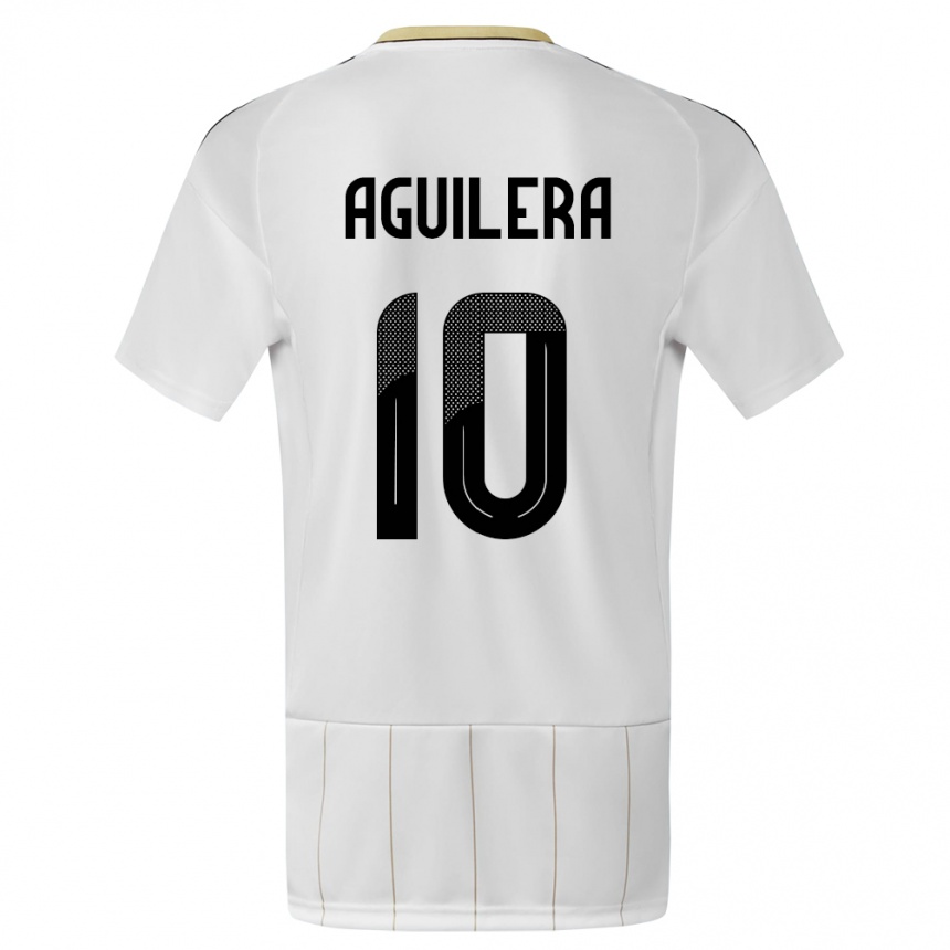 Women Football Costa Rica Brandon Aguilera #10 White Away Jersey 24-26 T-Shirt