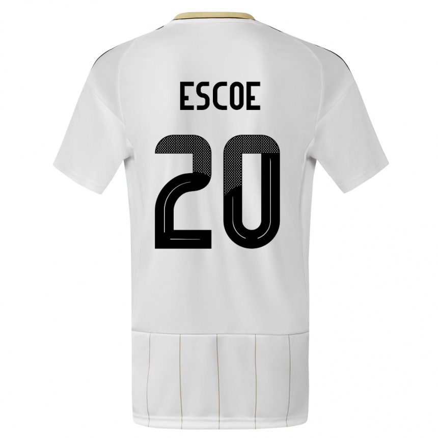Women Football Costa Rica Enyel Escoe #20 White Away Jersey 24-26 T-Shirt