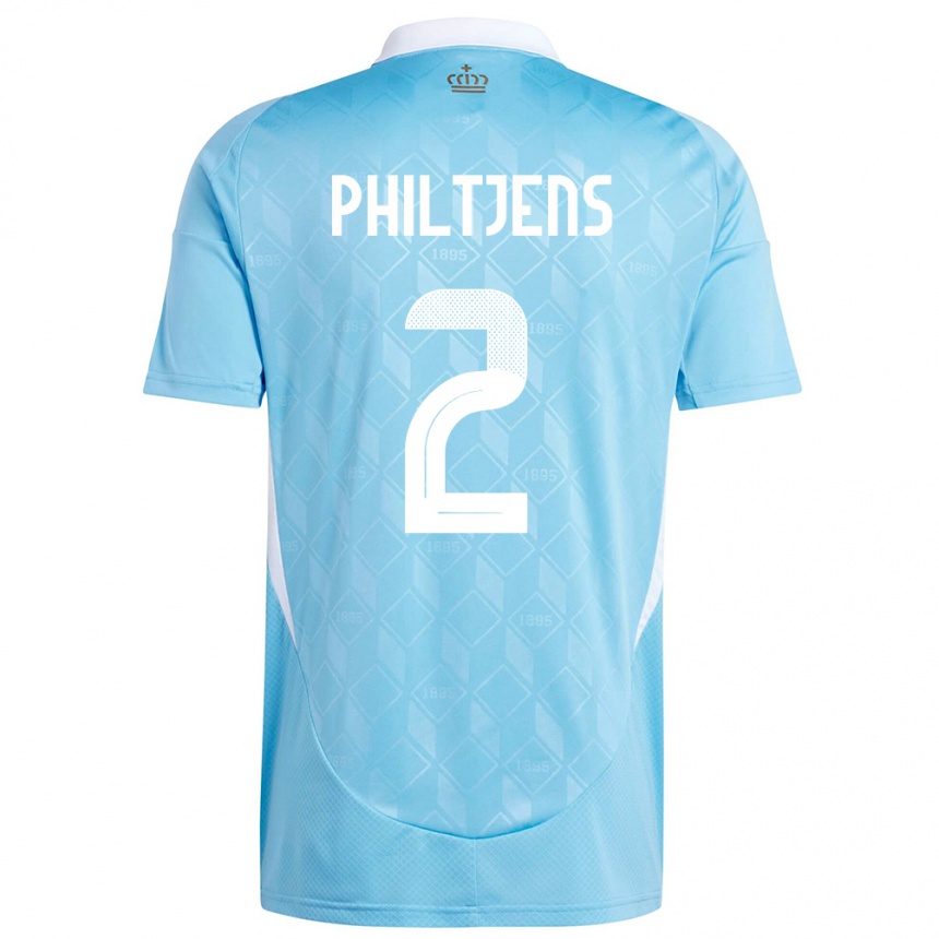 Women Football Belgium Davina Philtjens #2 Blue Away Jersey 24-26 T-Shirt