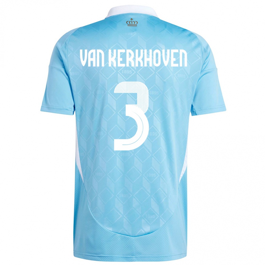 Women Football Belgium Ella Van Kerkhoven #3 Blue Away Jersey 24-26 T-Shirt