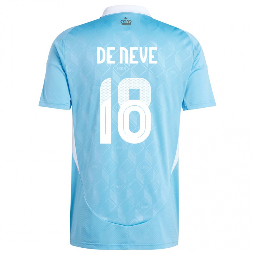 Women Football Belgium Laura De Neve #18 Blue Away Jersey 24-26 T-Shirt