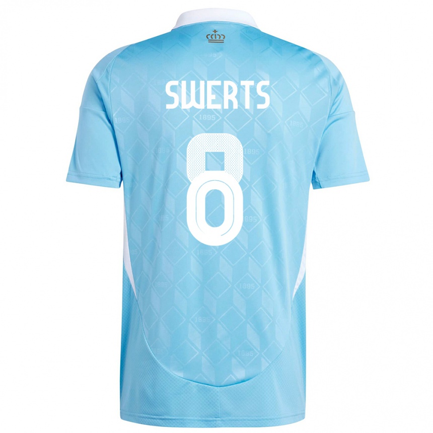 Women Football Belgium Maarten Swerts #8 Blue Away Jersey 24-26 T-Shirt