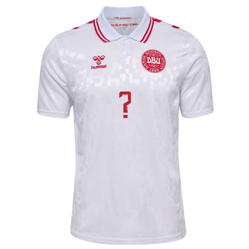 Women Football Denmark Your Name #0 White Away Jersey 24-26 T-Shirt