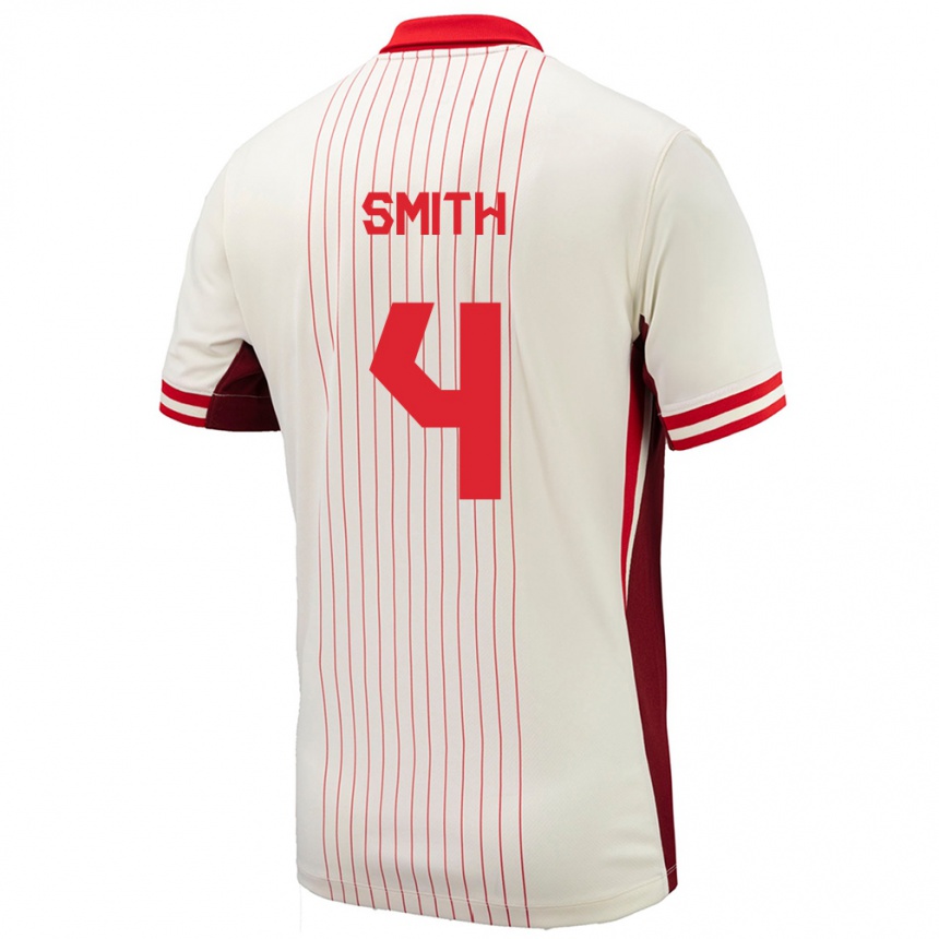 Women Football Canada Justin Smith #4 White Away Jersey 24-26 T-Shirt