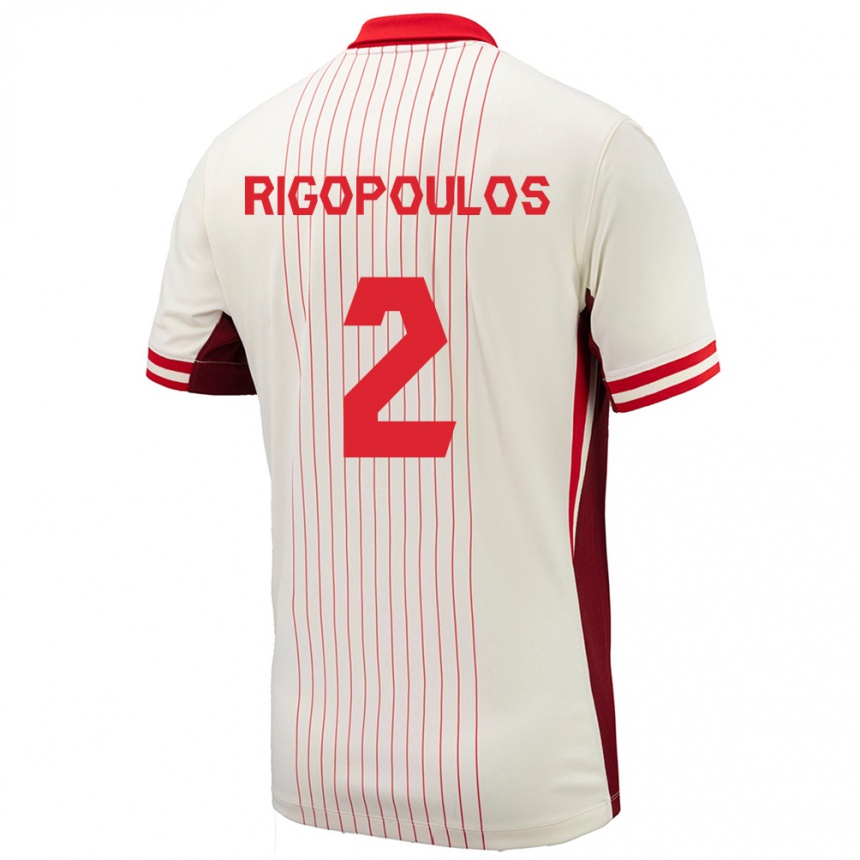 Women Football Canada Theo Rigopoulos #2 White Away Jersey 24-26 T-Shirt