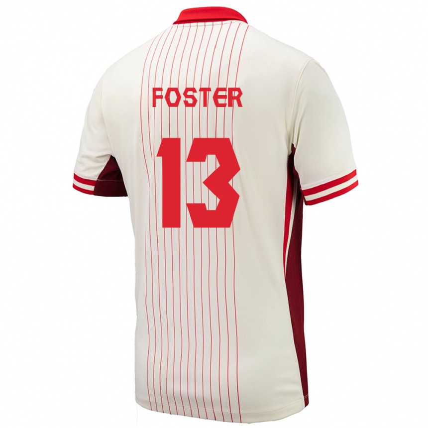 Women Football Canada Rylee Foster #13 White Away Jersey 24-26 T-Shirt